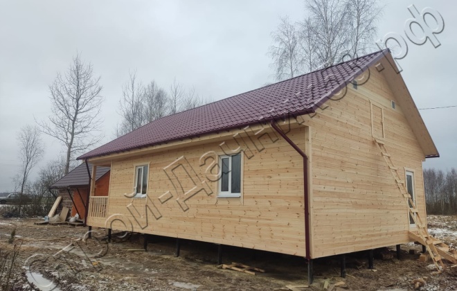 4 Каркасно-щитовой дом Д-6, 12х7.5м, 90  М², Московская область, Лотошинский район, деревня Макарово. (9)